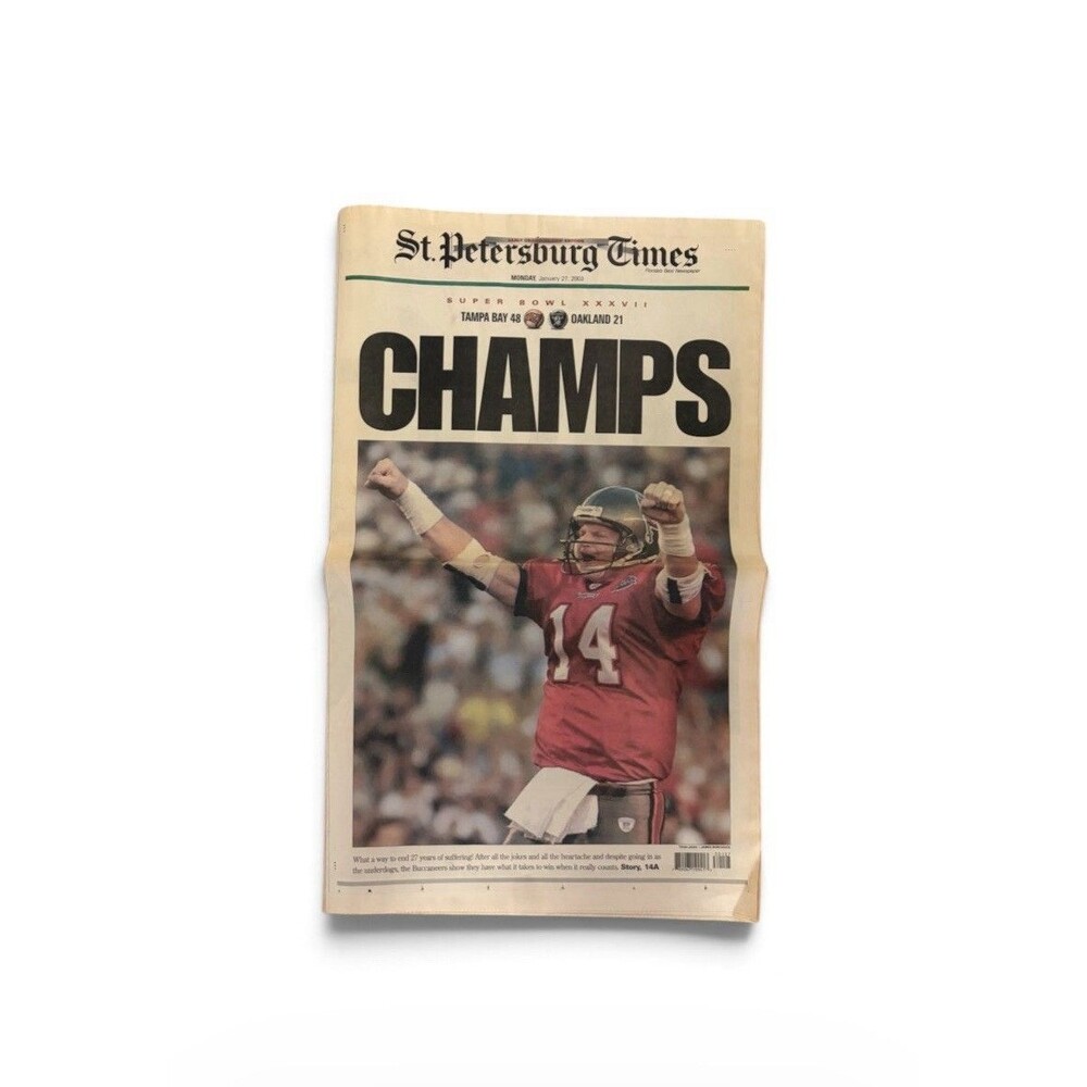 Jan 27 2003 St Petersburg Times Newspaper Buccaneers Superbowl XXXVII Winners